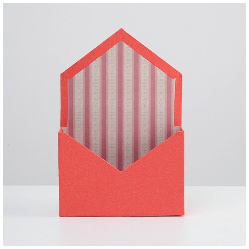 фото Коробка "переноска для цветов, конверт", красный, 20 х 7 х 30 см 4963325 сима-ленд