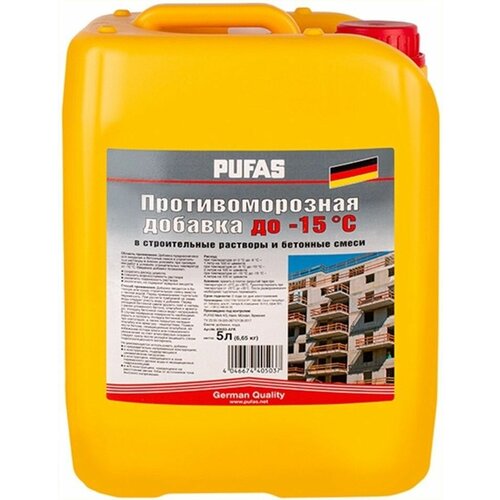 Пуфас противоморозная добавка -15C (5л) / PUFAS противоморозная добавка для бетона -15C (5л)