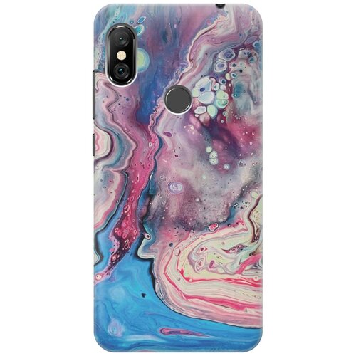 фото Gosso ультратонкий силиконовый чехол-накладка для xiaomi redmi note 6 pro с принтом "разноцветный мрамор"