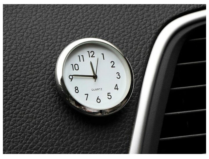 Часы автомобильные, внутрисалонные, d 4.5 см, белый циферблат