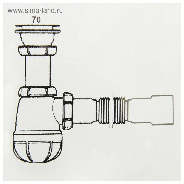 Сифон для кухни 1 1/2"х40 Aquant B0115-30-MR - фотография № 11