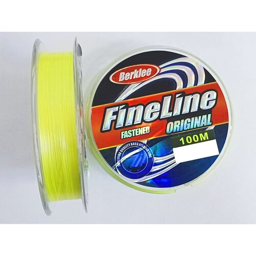 Шнур плетеный летний FineLine ORIGINAL 100м, 29,48lb, 13,37кг, 0,23, цвет желтый