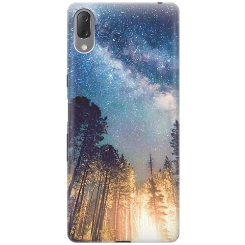 фото Gosso ультратонкий силиконовый чехол-накладка для sony xperia l3 с принтом "млечный путь"