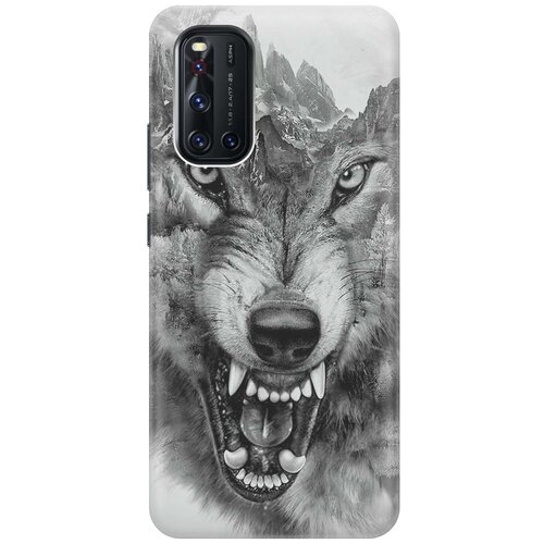 фото Re:pa чехол - накладка artcolor для vivo v19 с принтом "волк в горах"
