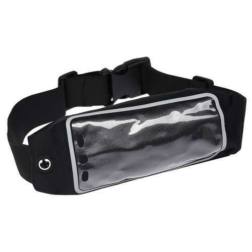 фото Спортивная сумка чехол на пояс luazon, управление телефоном, отсек на молнии, чёрная 3916208