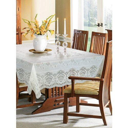 Скатерть NIKLEN кружевная 150х230см, 100% ПВХ, белый