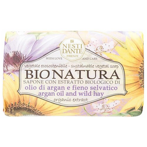 Nesti Dante Мыло кусковое Bio Natura Argan Oil and Wild Hay травяной, 250 г