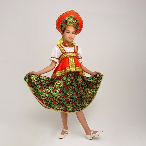 Русский костюм для девочки «Рябинушка с отлетной кокеткой» русский костюм женский рябинушка платье с отлетной кокеткой кокошник р 44 46 рост 170 см