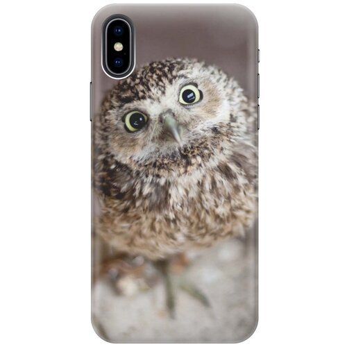 фото Gosso ультратонкий силиконовый чехол-накладка для apple iphone xs / x с принтом "удивленная сова"