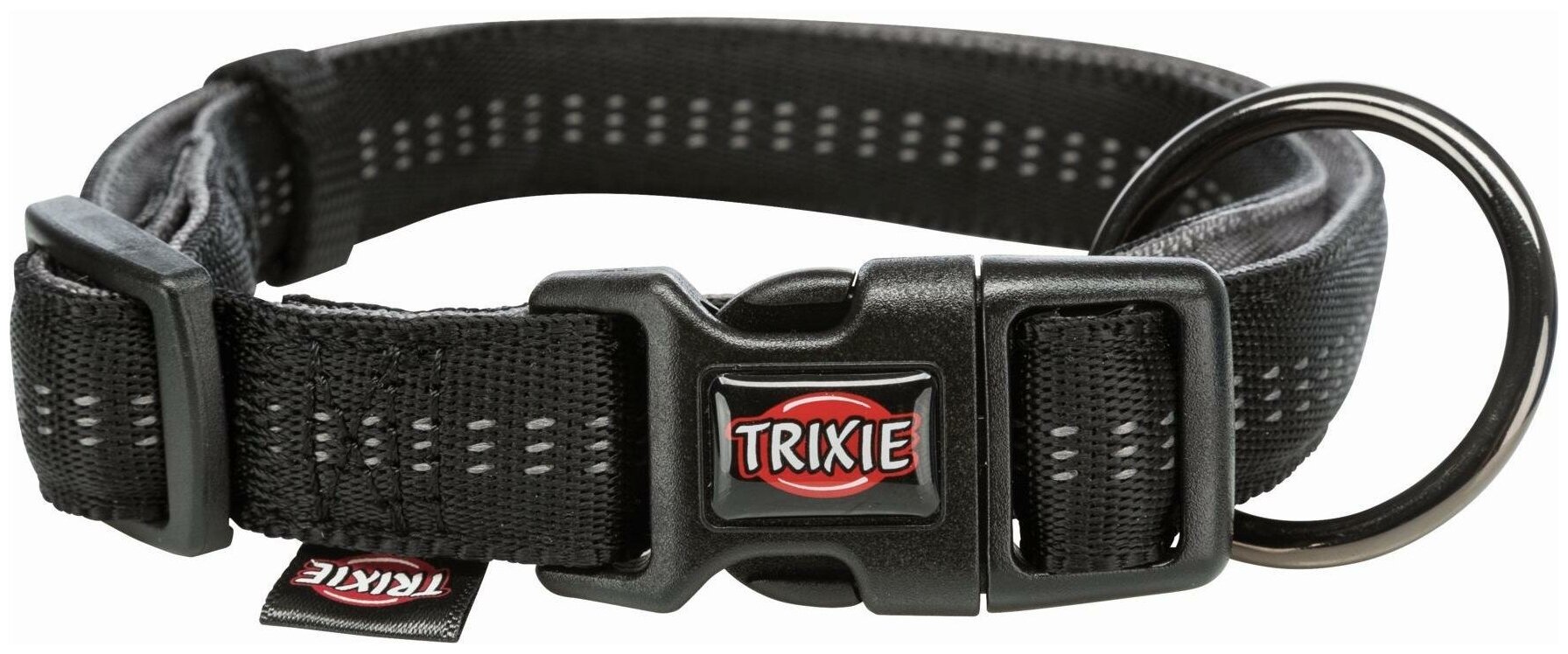 Ошейник для собак Trixie Softline Elegance, размер M–L, размер 35–55 см/20 ммсм., черный/графитовый - фотография № 1