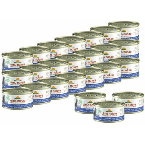 Almo Nature Консервы для Кошек с Океанической рыбой 75% мяса (HFC Adult Cat Oceanic Fish) 0,07 кг х 24 шт. almo nature консервы almo nature консервы паучи для кошек тихоокеанский тунец 91% мяса 24 шт