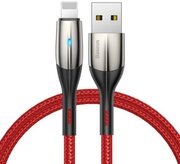 Кабель Baseus Horizontal Data Cable (With An Indicator Lamp) USB to Lightning 2.4A 0.5m Red (CALSP-A09)