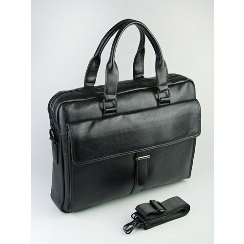 Портфель BAREZ, фактура зернистая, черный