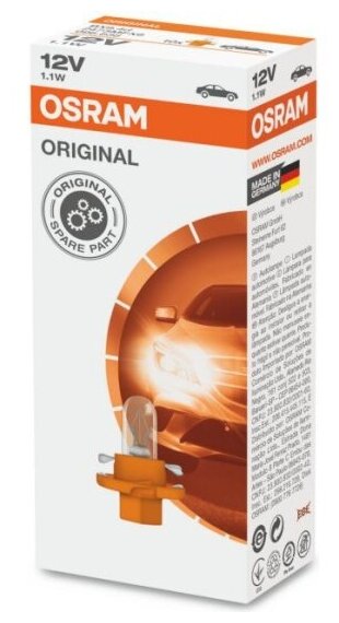 Лампа автомобильная Osram BAX1.2W с оранжевым патроном (BX8.4d) 12V 2473MFX6