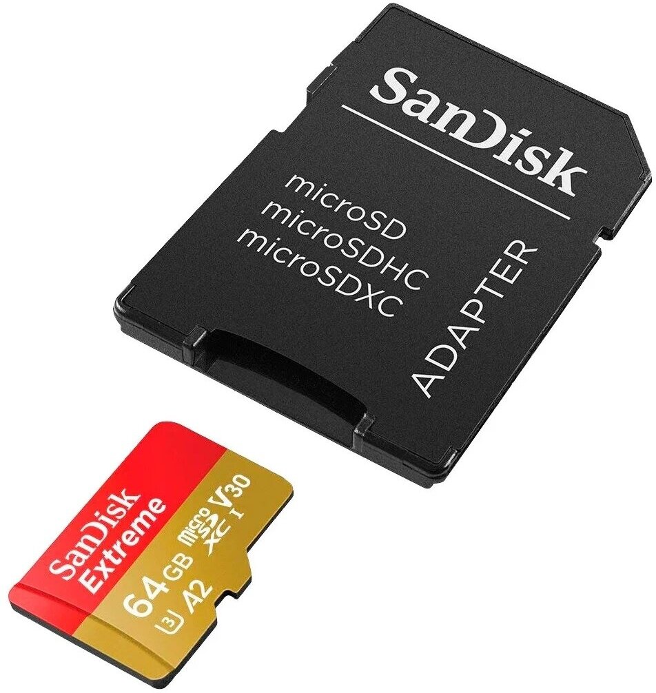 Карта памяти microSDXC SanDisk Extreme 64Gb (SDSQXAH-064G-GN6MN) - фото №4