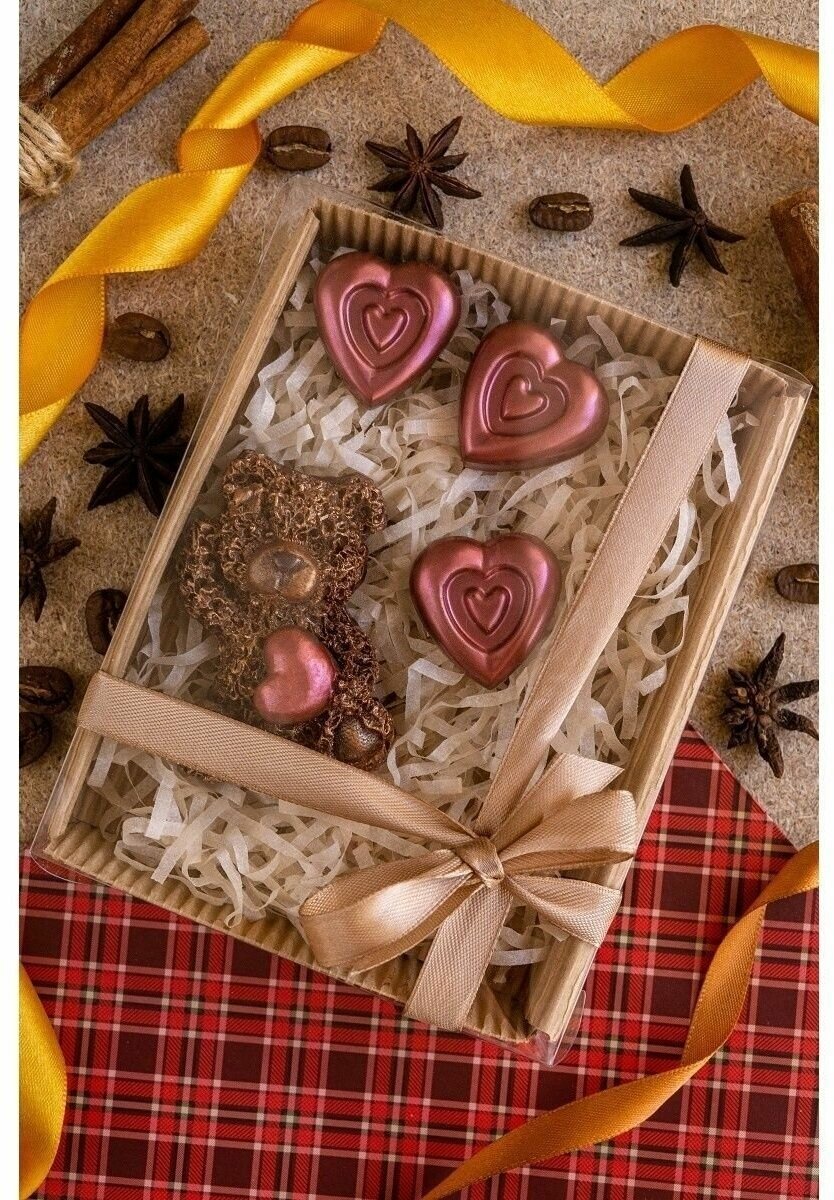 Шоколадная фигурка сладкий подарок №21 "Шоколадный мишка" - фотография № 5