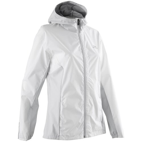 фото Куртка дождевик для бега женская run rain белая, размер: 36, цвет: белоснежный/бесцветный kalenji х декатлон decathlon