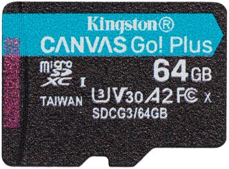 Карта памяти MicroSD 64Гб Kingston Canvas Go Plus V30 (SDCG3/64GBSP)