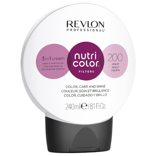 Revlon Professional Краситель прямого действия Nutri Color Filters 3 In 1 Cream, 200 violet, 240 мл, 273 г revlon professional краситель прямого действия nutri color filters 3 in 1 cream 200 violet 100 мл