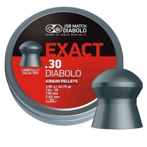 Пули для пневматики JSB Exact Diabolo 7,62мм 2,9г (150шт) пули jsb hades diabolo 5 5 мм 1 03 грамм 500 штук