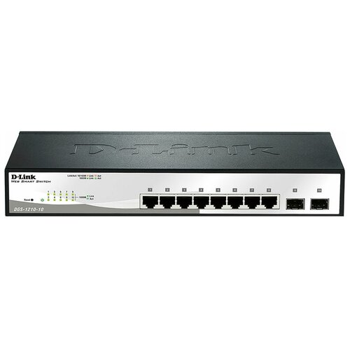Коммутатор D-Link DGS-1210-10F1A 8G 2SFP управляемый 1591400₽