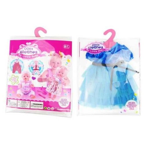 фото Одежда для кукол: платье, (синий цвет) 25,5x36x1см junfa toys