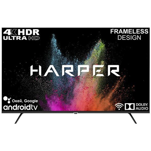 Телевизор (HARPER 55U770TS UHD-SMART Google Безрамочный) led телевизор harper 55u770ts