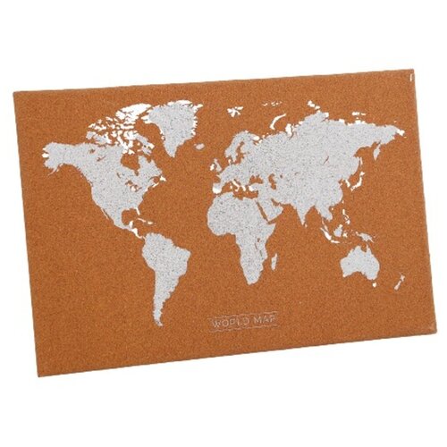 фото Доска пробковая в деревянной раме "карта мира", 60*40 3130892 сима-ленд