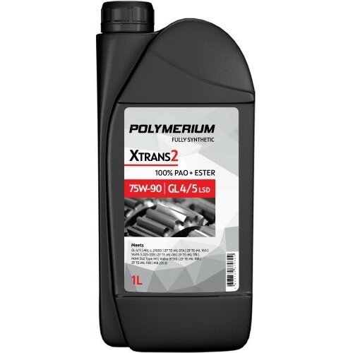 Масло трансмиссионное Polymerium XTRANS2 75W-90, 100%PAO+ESTER, 1л