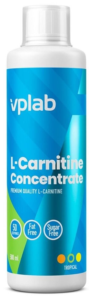 VPLab Nutrition L-Carnitine концентрат, тропические фрукты, 500 мл, VPLab