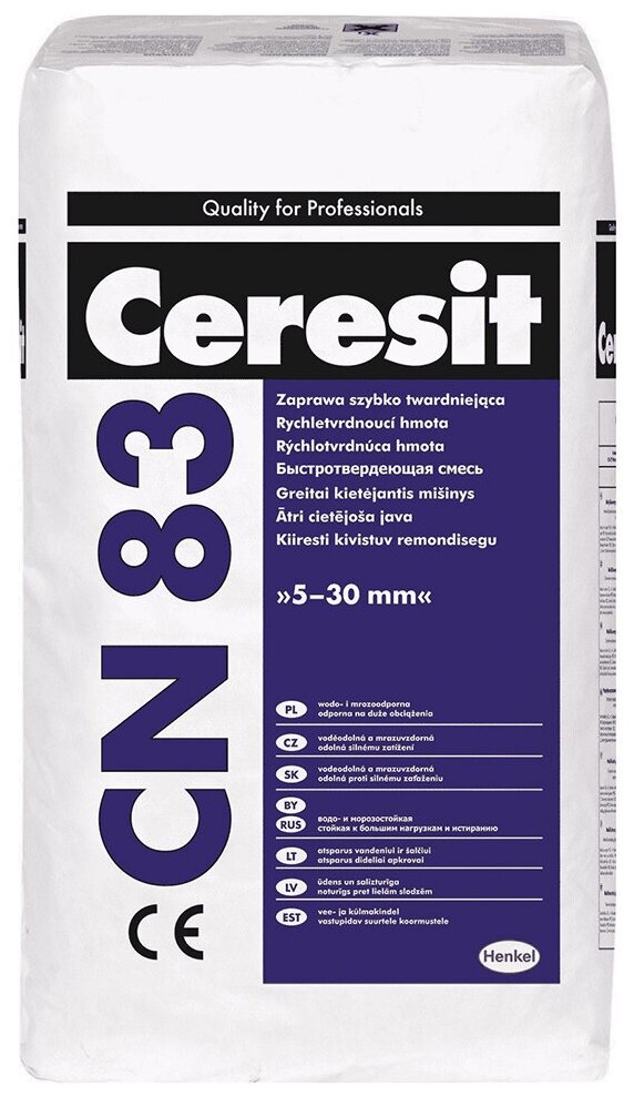Ремонтная смесь для бетона Церезит CN 83, фасовка 25 кг