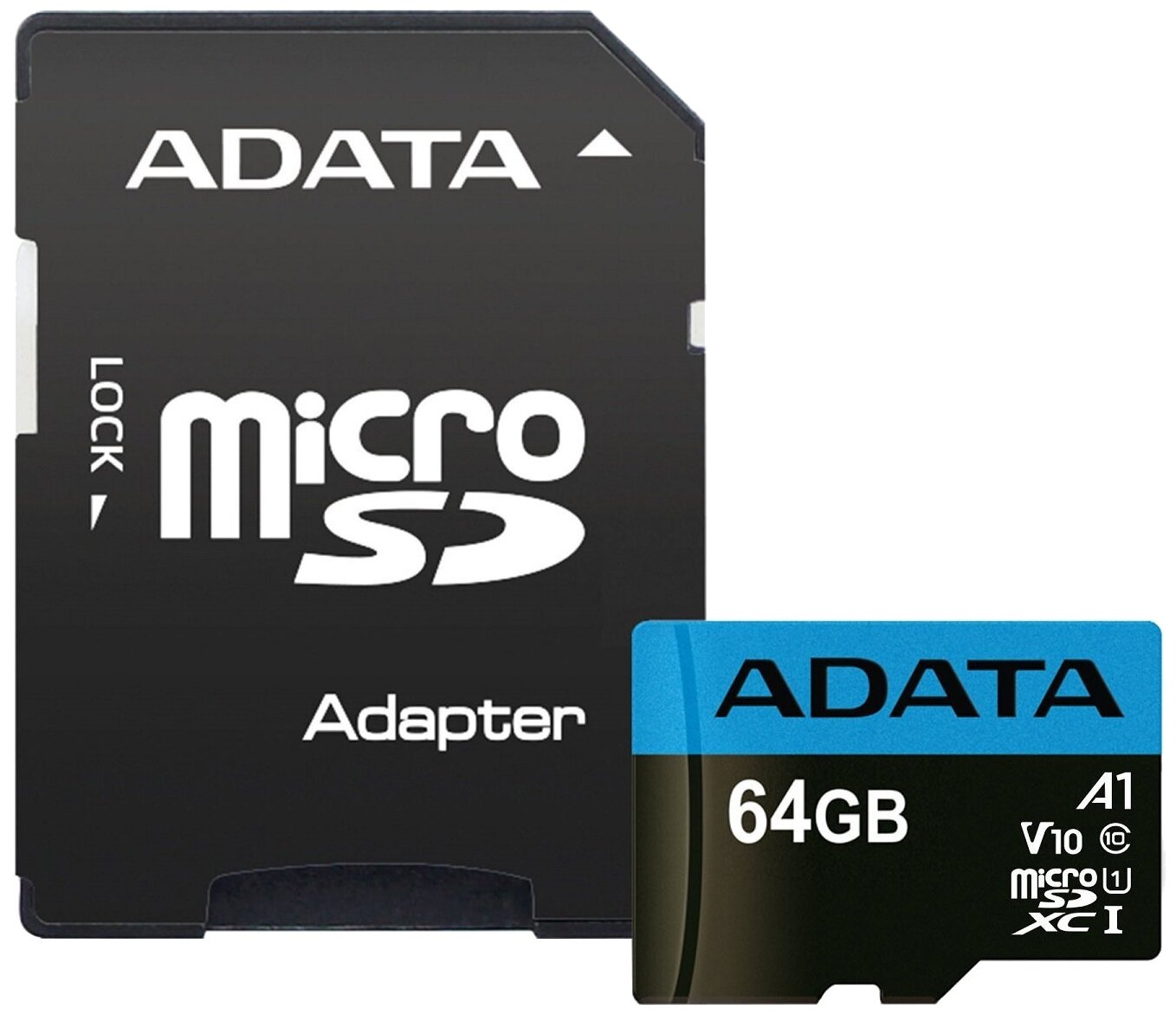 Карта памяти micro sdxc 64gb class10 w/a ausdx64guicl10a1-ra1 adata