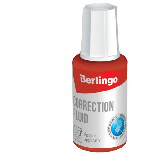 Корректирующая жидкость Berlingo, 20мл, на химической основе, с губчатым аппликатором (KR 550) корректирующая жидкость berlingo 20мл на химической основе с губчатым аппликатором