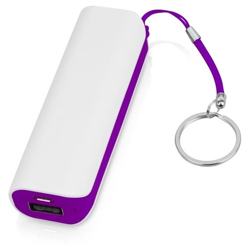 Портативное зарядное устройство (power bank) Basis, 2000 mAh, белый/фиолетовый