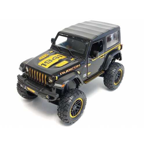 Машинка металлическая JEEP WRANGLER RUBICON 1:20, на больших колесах, свет, звук машинка металлическая jeep wrangler rubicon 1 20 на больших колесах свет звук