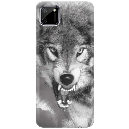 фото Cиликоновый чехол на realme c11 / рилми с11 с принтом "волчий оскал" gosso