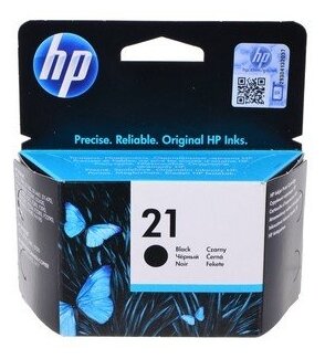 Картридж HP C9351AE № 21 black для HP DJ 3920, 3940, D1360, D1460, D1470, D1560, J3680, J4355, J5520, PSC 1402, 1410, 1417 (ресурс 190 страниц)