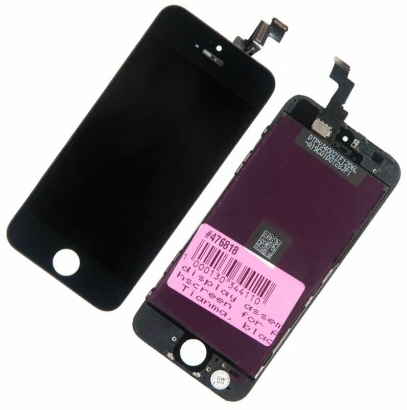 Display / Дисплей в сборе с тачскрином и монтажной рамкой для Apple iPhone 5S Tianma, черный