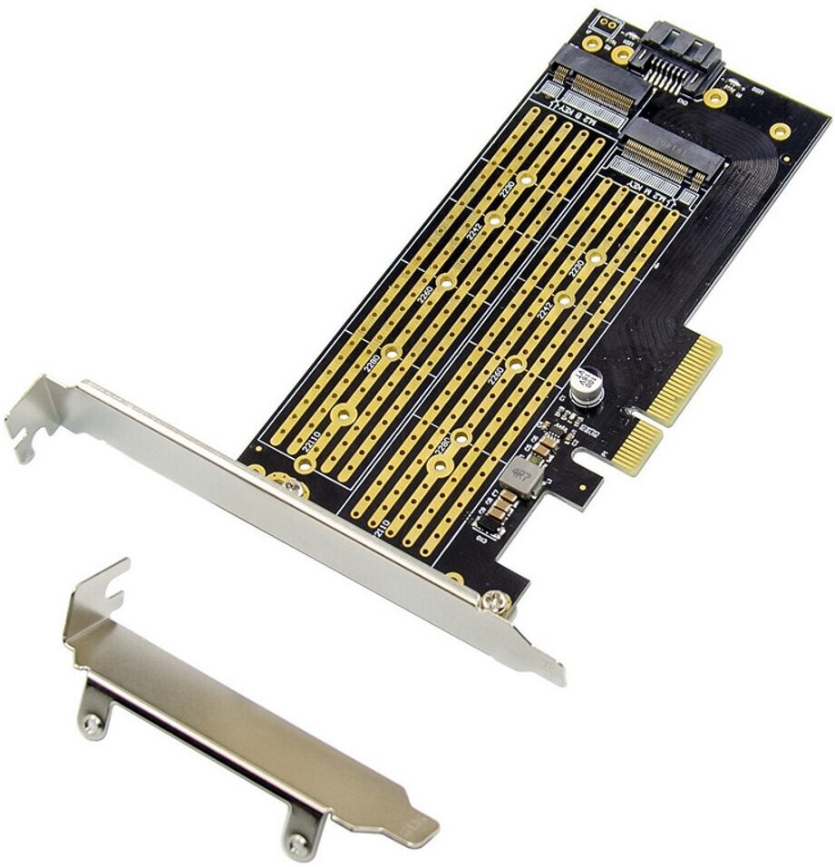 Переходник PCI-Ex4 - NGFF(M.2) SSD | PCI-E->M.2 M key SATA->M.2 B key | ORIENT C301E