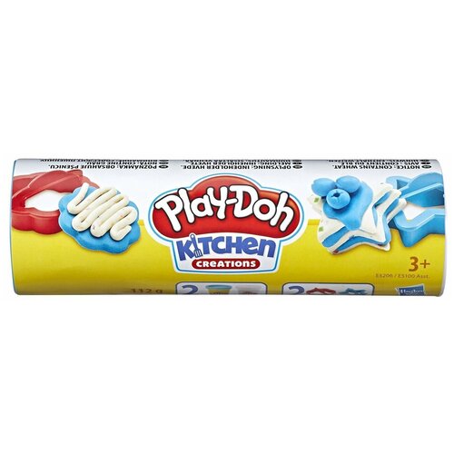 Пластилин Play-Doh Мини-сладости голубой и белый (E5206/Е5100) 3 цв. набор игровой плей до 6 банок с блёстками play doh a5417