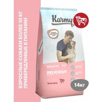 Сухой корм Karmy Delicious Medium & Maxi для собак, привередливых в питании Телятина 14кг.