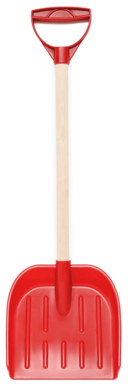 Лопата детская для снега и песка деревянный черенок с ручкой 65 см, красная - фотография № 2
