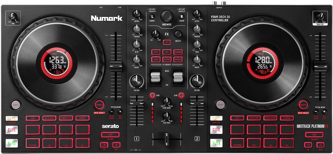 NUMARK Mixtrack Platinum FX, DJ-контроллер для Serato, 4 деки, эффекты, фильтры, дисплеи джогов