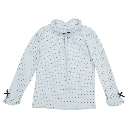 Блузка для девочки с длинным рукавом, блузка школьная, одежда для школы / Белый слон 5340 (светло-голубой) р.158
