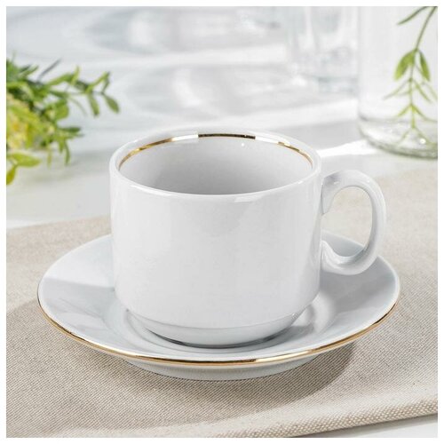 Чайная пара фарфоровая Мокко 220 мл блюдце d137 см 861₽