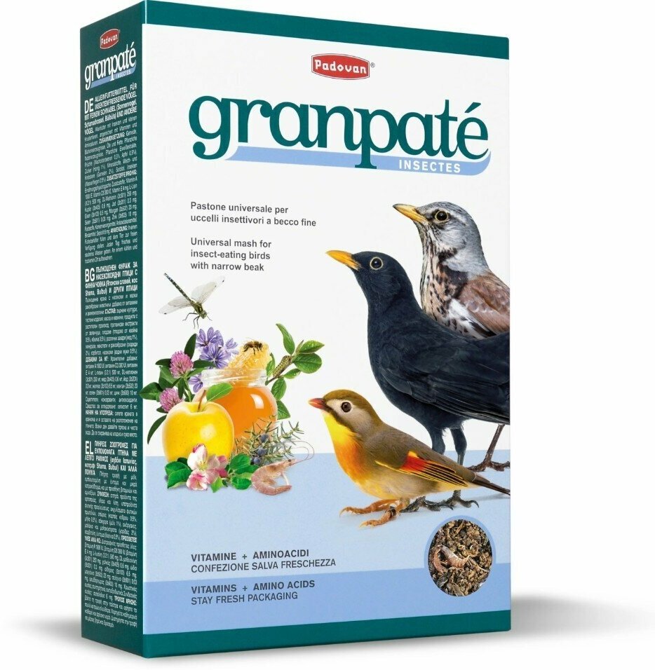 Padovan корм Granpatee Insectes для насекомоядных птиц, 1кг