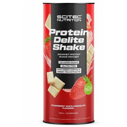 шоколад scitec nutrition protein delite shake протеиновый коктейль 700 г scitec nutrition Scitec Nutrition Protein Delite Shake (700 гр) (клубника-белый шоколад)