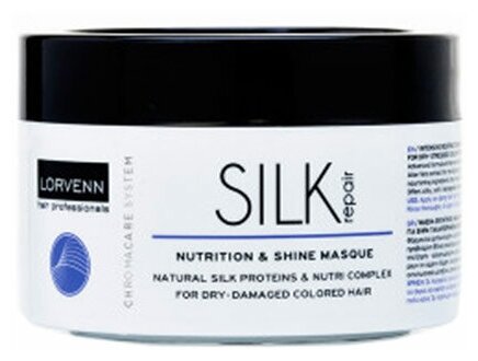 LORVENN Silk Repair Nutrition & Shine Masque Интенсивная реструктурирующая маска с протеинами шелка для сухих волос, 500 мл