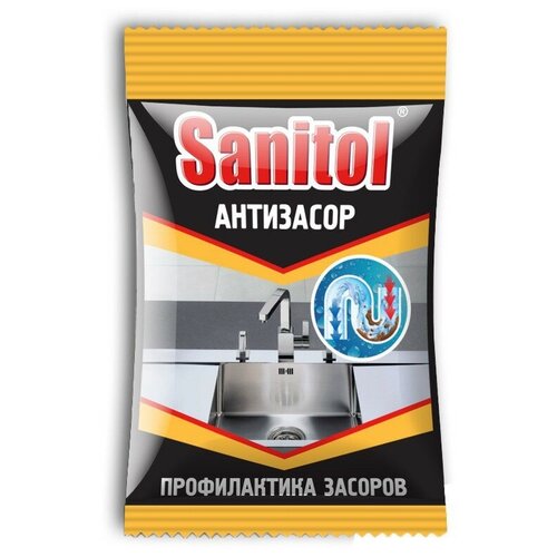 Средство для чистки труб Антизасор 90г SANITOL, ЧС-152 (арт. 216462)
