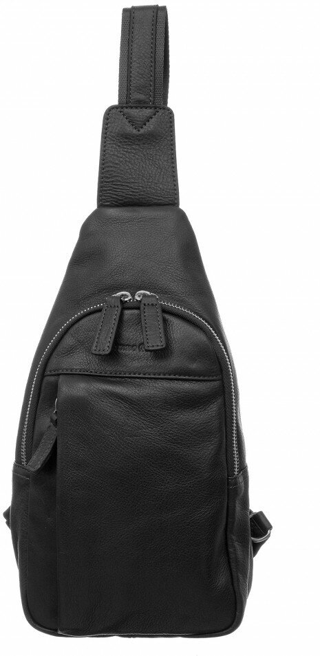 Кожаная мужская сумка-рюкзак на одной лямке Bruno Perri L15653/1 черный